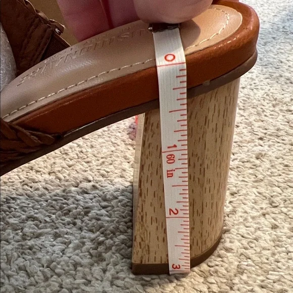 Women's Brown Woven Heeled Sandals - Picture 5 of 6